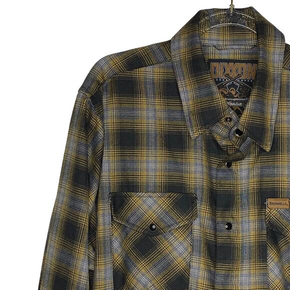 Dixxon Flannel Co Brownells Mens Medium Big Iron Plaid Shirt Pearl Snaps Collab - Picture 2 of 10